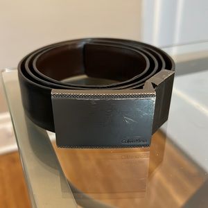 Calvin Klein Genuine Leather Reversible Black and Brown Belt